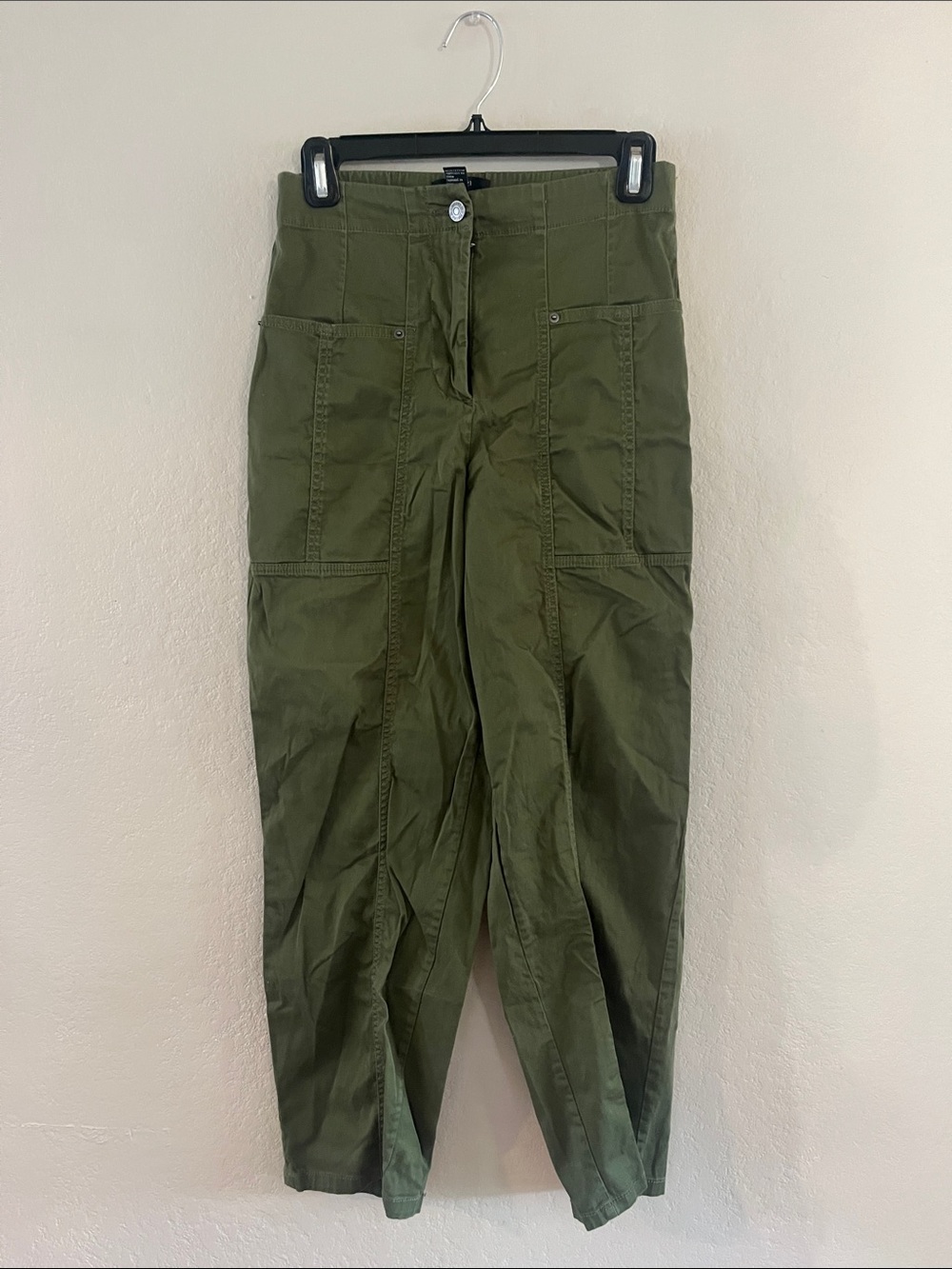 Forever 21 Olive Wide Leg Utility Pants